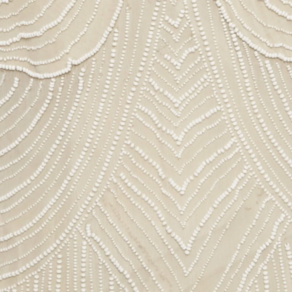 Stella McCartney Silk Chiffon Beaded Mini Dress Beige EU 40 Cocktail - Picture 3 of 6